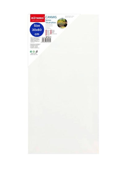 Buy White Blank Canvas Board (30 x 60 CM) for Painting,100% Natural Cotton Canvas, Medium Grain, Acid Free Artist Quality Triple Primed Gesso Canvas Pack Of 1 in UAE