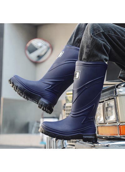 Buy Stylish Mens Rain Boots Waterproof Non-slipBlue Blue in UAE