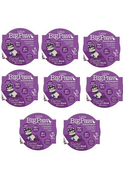 Buy Little Big Paw Gourmet Duck Mousse Cat And Kitten wet Food 8X85G in UAE