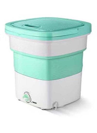 اشتري Mini Portable Folding Washing Machine For Home And Travel NEWS-MSN-1 White/Green في الامارات