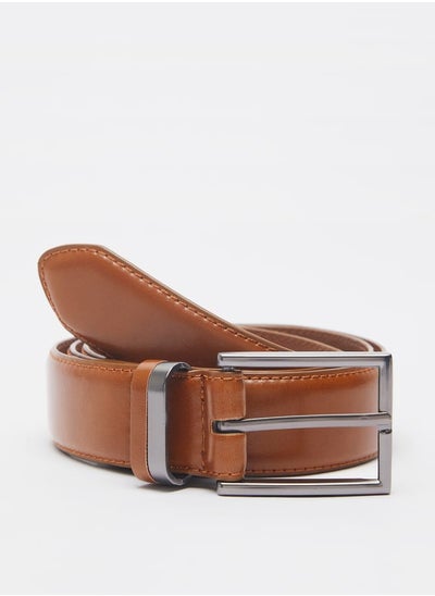 Buy Men's Solid Belt with Pin Buckle Closure in Saudi Arabia