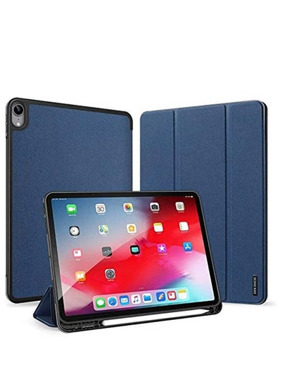 اشتري Combo iPad 10th Gen Case with Pencil Holder 2022 iPad 10.9 Inch Case, Hard Back Shell Trifold Protective Cases Shockproof Cover  BLUE with Screen Protector في الامارات