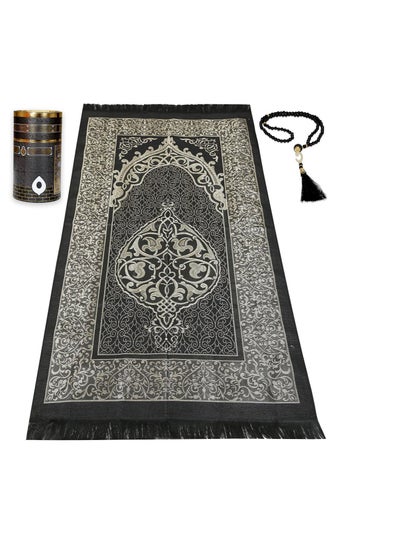 اشتري Islamic Prayer Rug Muslim Prayer Rug with Qibla Carpet Portable Travel Worship Mat Waterproof Sajadah Rosary Gift Set Custom Box Outdoor Carpet Rugs carpet rug في الامارات