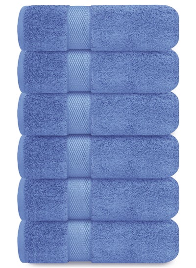 Buy Premium Blue Hand Towels - Pack of 6, 41cm x 71cm Bathroom Hand Towel Set, Hotel & Spa Quality Hand Towels for Bathroom, Highly Absorbent and Super Soft Bathroom Towels by Infinitee Xclusives in UAE