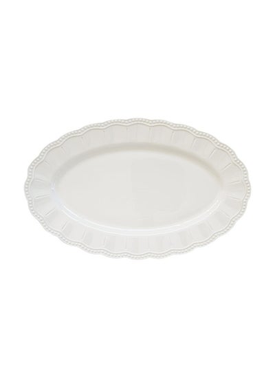 اشتري Elite Porcelain Oval Tray, White - 36X23 Cm في الامارات