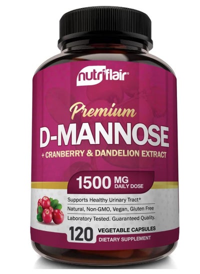 Buy NutriFlair D-Mannose 1500mg, 120 Capsules in UAE