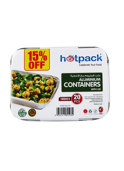 Buy 20-Piece Aluminium Container 83185 + Lid 15% Offer in UAE