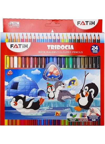 اشتري Fatih 33260 TRIDOCIA Long color pencil – Set of 24 colors في مصر