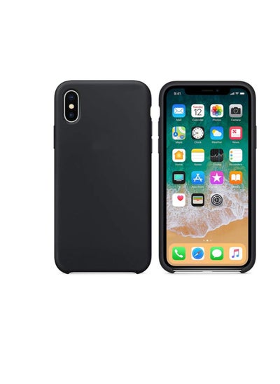 Buy Compatible with iPhone X/iphone XS Case, Liquid Silicone Case, Full Body Protective Cover, Shockproof, Slim Phone Case, Anti-Scratch Soft Microfiber Lining - Black in Egypt