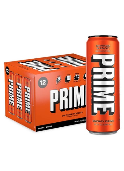 اشتري Prime Energy DRINK Orange Mango 12oZ 355 mL Pack of 12 في الامارات