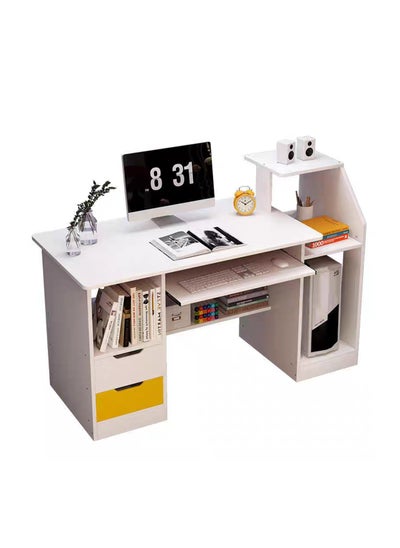 Buy Modern Home Office Desk Study Desk with Drawers for Storage 98*40*92cm in Saudi Arabia