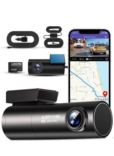 Buy 4K Dash Cam Car Dash Cam Front and Rear Dash Cam Inside Car Dual Dash Cam for Cars with Super Night Vision GPS Car Parking Monitor in Saudi Arabia