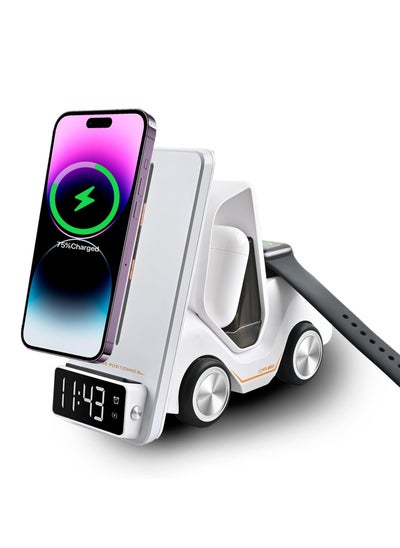 Buy 5-in-1 Wireless Charging Station with Alarm Clock Light 20W Fast Wireless Charging for Apple Devices Iphone/Apple Watch/iWatch, Suitable for Apple/Huawei/Xiaomi Products in Saudi Arabia