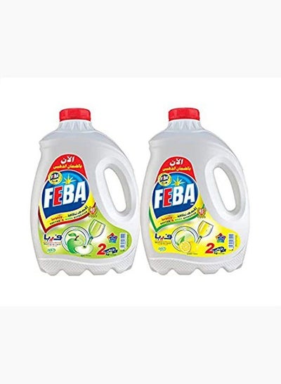 اشتري Feba Dish Washing Liquid with Lemon Scent, 2 Pieces - 2X2Kg (Scent may vary) في مصر
