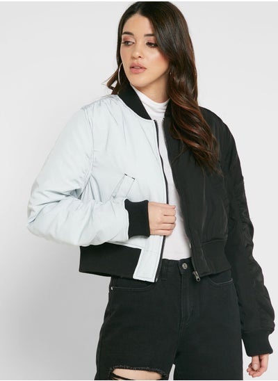 Buy Contrast Pocket Detail Jacket in Saudi Arabia