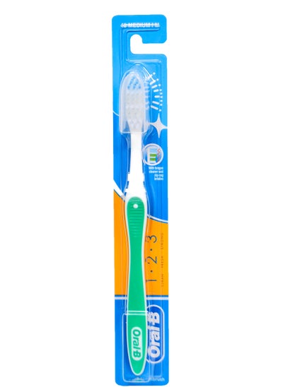 Buy Oral B123 Fresh Toothbrush - 40 Medium Multicolour in Egypt