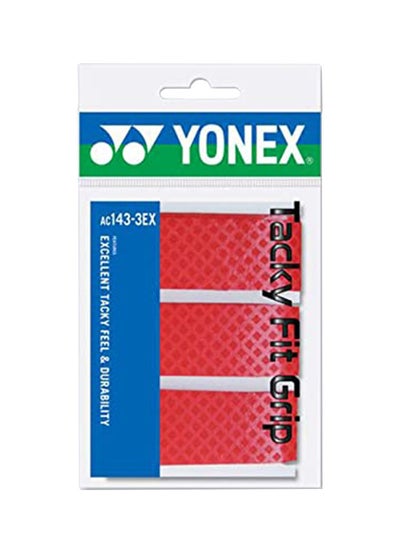 اشتري Yonex AC143EX-3 Tacky Fit Grip 3 Pack, Red في الامارات