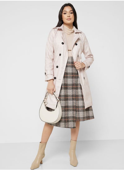 Buy Double Breasted Belted Coat in Saudi Arabia