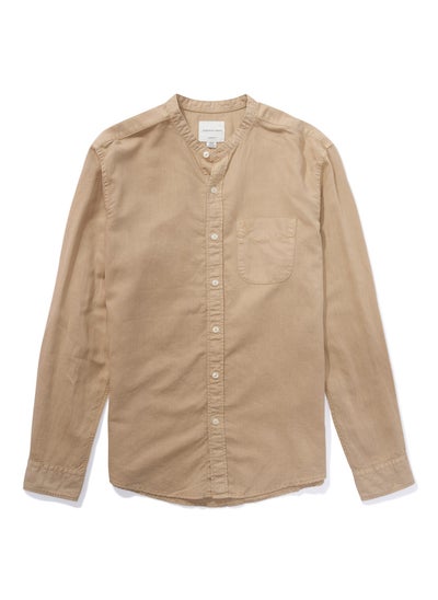 اشتري AE Linen Band Collar Button Up Shirt في الامارات