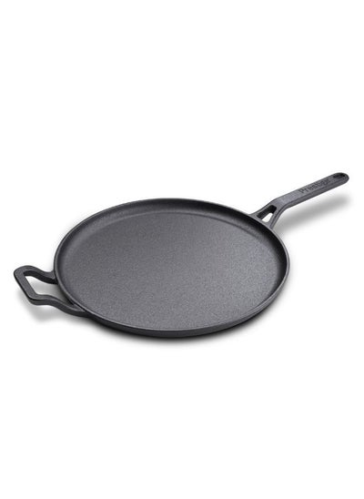 اشتري Prestige Cast Iron Flat Tawa 28 cm | Induction Cast Iron Tawa Pan for Roti/Chapati/Dosa with Stick Handle | Pre-Seasoned Cast Iron Cookware PR48885 في الامارات