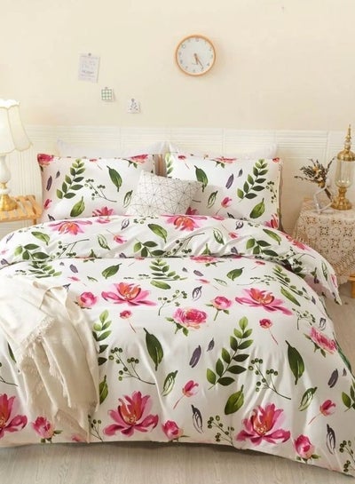 Buy Duvet Cover Set, Pink Floral Design Various Sizes in UAE