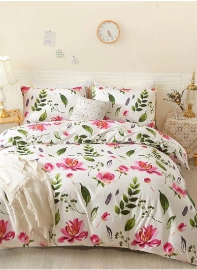 Buy Duvet Cover Set, Pink Floral Design Various Sizes in UAE