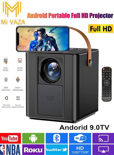 اشتري Portable Projector Wifi Android Full HD LED 1920x1080P 3800 Lum Birthday Electronics Gift Compatible with TV Stick/HDMI/USB/PS5/iOS/PS4 في السعودية