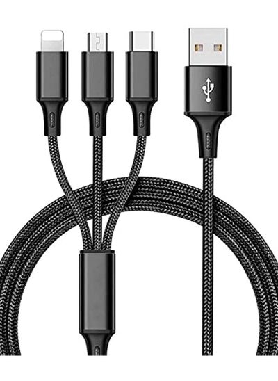 Buy 3 in 1 Fast Charging 3A Cable For Micro + USB-C + Lightning in Egypt