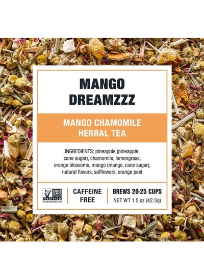 Buy Tiesta Tea - Mango Dreamzzz, Mango Chamomile Herbal Tea, Loose Leaf, Up To 25 Cups, Make Hot Or Iced, Non-Caffeinated, 1.5 Ounce Resealable Pouch in UAE