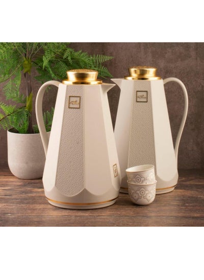 Buy Diva thermos set for tea and coffee light grey/gold in Saudi Arabia