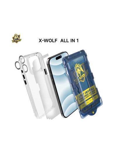 Buy XWOLF All-in-one Protection Package for IPhone 16 Pro Anti-Shock Suit 360 All-Protection-clear HD in Saudi Arabia