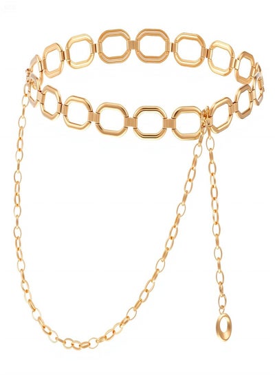 green emerald velvet dress FIORETTO Chain Belt for Women Metal Belts Fashion Waist Belts for Dress  Double O Ring Gold Length 39in at Amazon Women's Clothing store