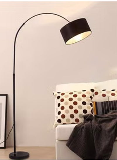 Buy Dimmable Floor Lamp, Nordic Style Floor Lamp with Dimmer, Black Standing Lamp, Adjustable Hanging Shade, Over Couch Reading Light, Modern Pole Lamp for Living Room Bedroom in Saudi Arabia