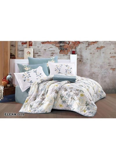 Buy Floral Microfiber Double Bed Sheet Fits 200x200 Cm Bed 6 Piece Comforter Set in Saudi Arabia