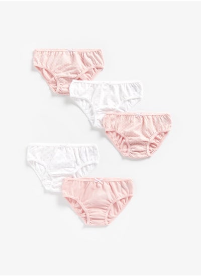 Buy Pink and White Briefs - 5 Pack in Saudi Arabia