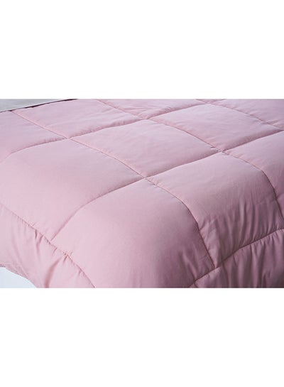 Buy Room Essential 2-Piece Reversible Comforter Set 135X220Cm Silver Pink in UAE