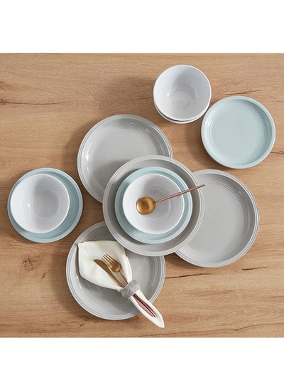 Buy Shallow 12-Piece Dinner Set 26.5 x 3 x 26.5 cm in UAE