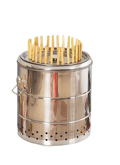 Buy Portable BBQ Oven Smokeless Charcoal Grill Stove Stainless Steel 28 Stick in UAE