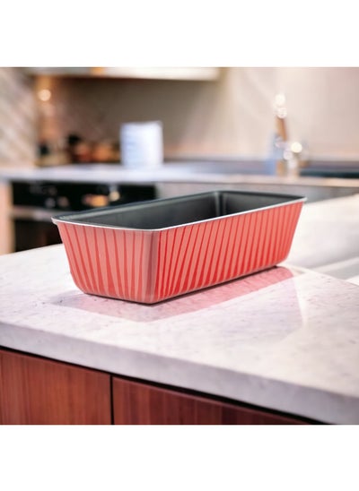 Buy Bister Classy Oblong Cake Mold Aluminium Layered With Tefloan Coating Dark Red in Saudi Arabia