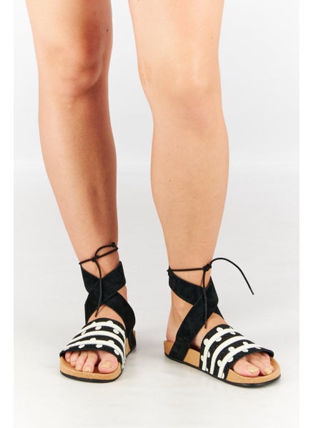 Buy Women Adillete Ankle Wrap Sandals, Black/White in UAE