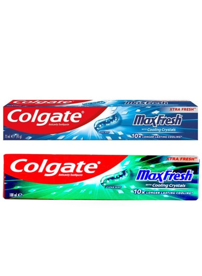 Buy Colgate Max Fresh Cool Mint with Cooling Crystals And Max Fresh Clean Mint 100ml in Saudi Arabia