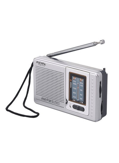 Buy INDIN BC-R2011 Mini AM FM Radio Silver in UAE