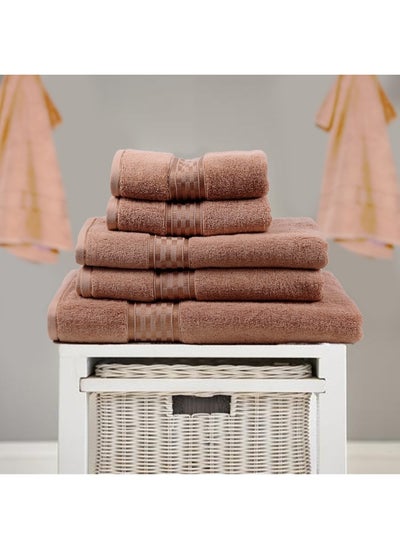 Buy Home Ultra (Beige) Premium Cotton Bath Towel (70 X 140 Cm-Set Of 2) Highly Absorbent, High Quality Bath Linen With Checkered Dobby 550 Gsm in UAE