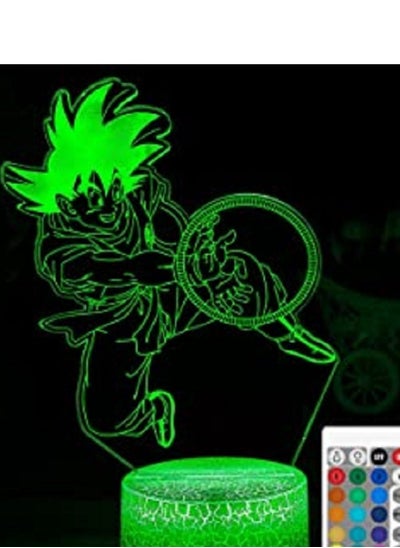 اشتري Vegeta DragonBall Z Goku Saiyan 3D Multicolor Night Light LED 7/16 Colour Touch Desk Lamp في الامارات