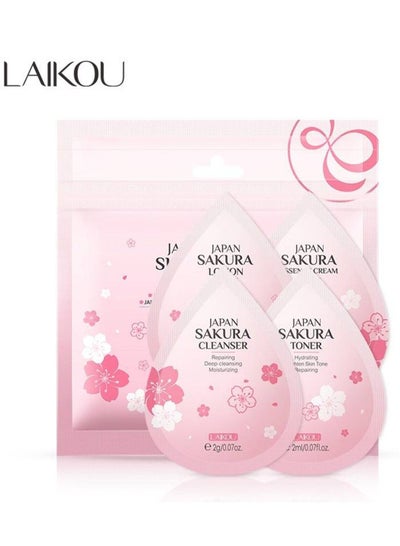 اشتري Skin care set with sakura extract (cleanse - toner - cream - lotion) 20 pieces inside 2ML*10+2ML*10 في السعودية