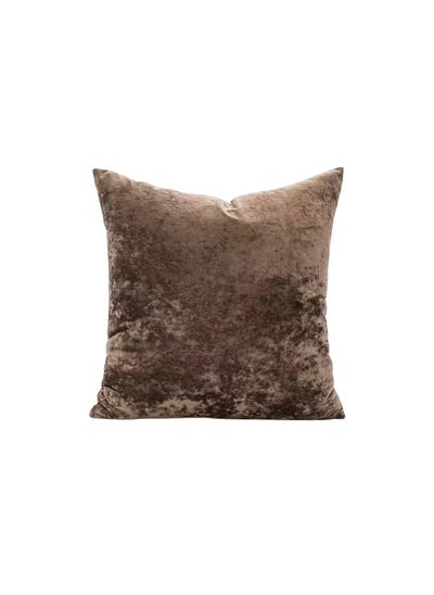 Buy 1 Piece 45*45cm Size, Velvet Cushion Cover, Brown color in UAE