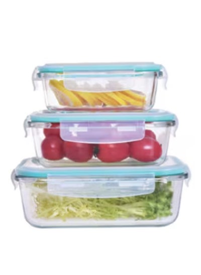 Buy 6-Pieces Glass Food Containers with Lid in Saudi Arabia