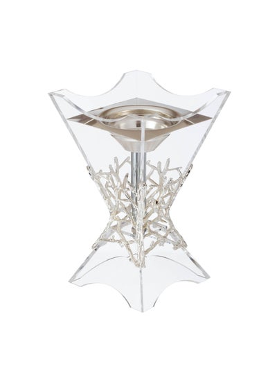 Buy Acrylic incense burner, decorative branches of silver metal in Saudi Arabia