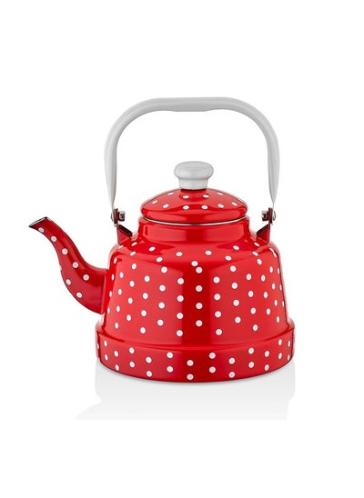 Buy Tea Kettle Red and white - 2.5 Liter in Saudi Arabia