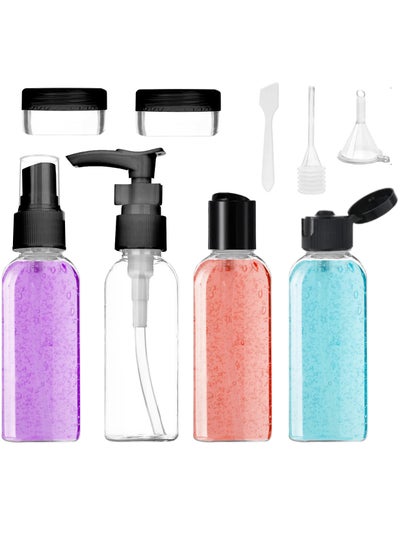 اشتري 6in1 Pack Clear Plastic Squeeze Bottles with Disc Top Flip Cap Plastic Bottle Travel Bottle Set Shampoo Lotions Body Soap Creams Travel Bottles for Toiletries Kit Refillable Dispenser في الامارات